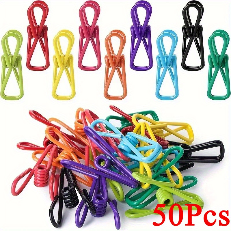TEMU 50 pezzi Casuale, Mollette Colorate Portatili per Sigillare Sacchetti, Mini Mollette per Bucato, Clip di Chiusura per Sigillare Snack e ,