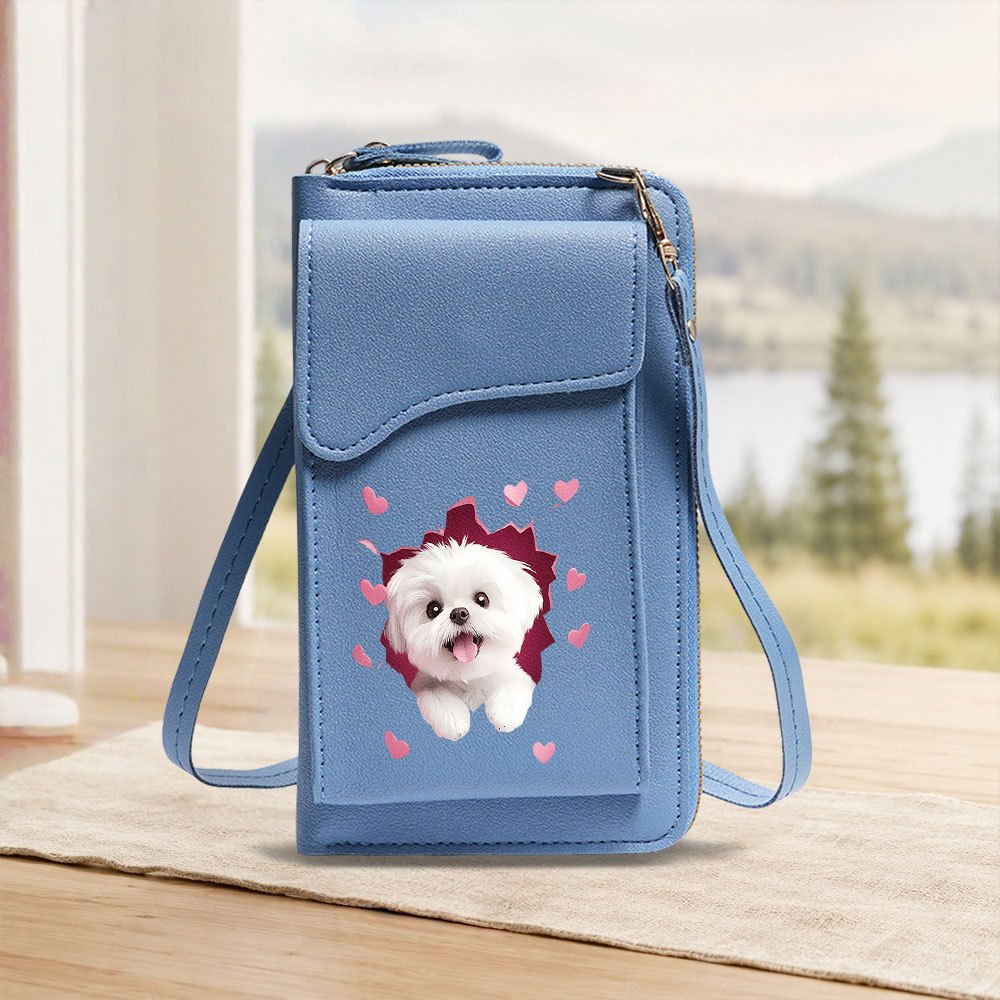 TEMU 1pc Fashionable Maltese Dog Women's Shoulder Bag, Large Capacity Crossbody Bag, Commuting Organizer Bag, Can Hold Phone, Cards, And Personal