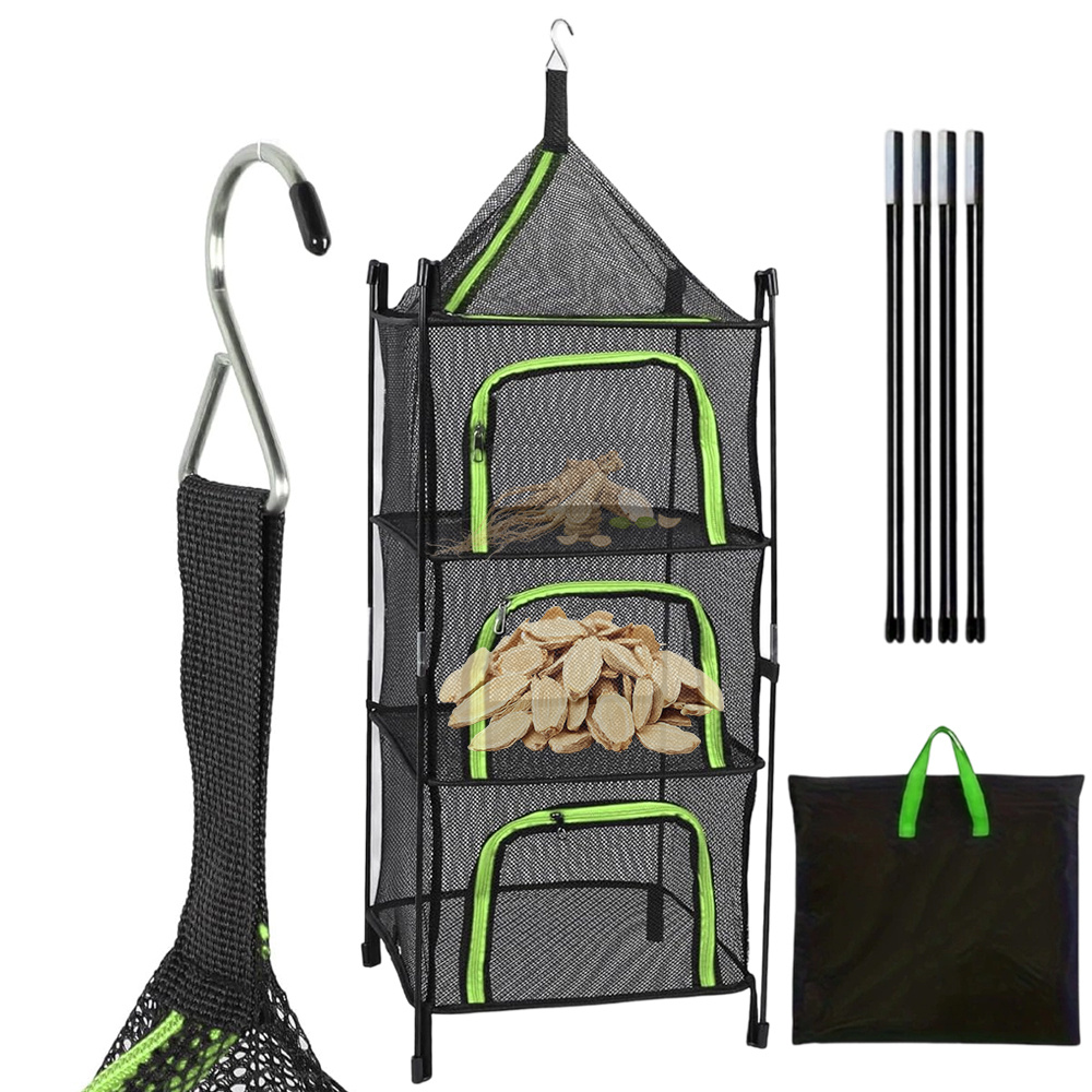 4-layer Suspended Drying Net Plant Dryer Planting Tools, Container Accessories Large Capacity Mesh Suitable For Quick Drying Foldable Portable Suitable For Laundry, With Net Suspended Dryer