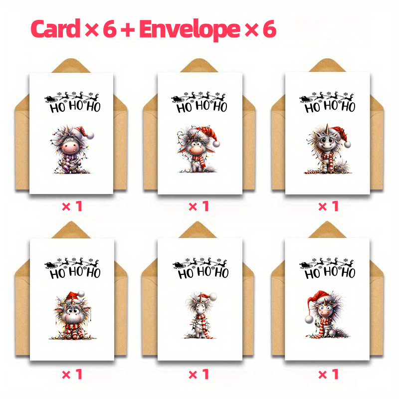 12pcs/set Christmas Greeting Cards With Envelopes - Perfect Gift For - High-quality Paper Blank Cards For Birthday, Christmas And Special Occasions, Card