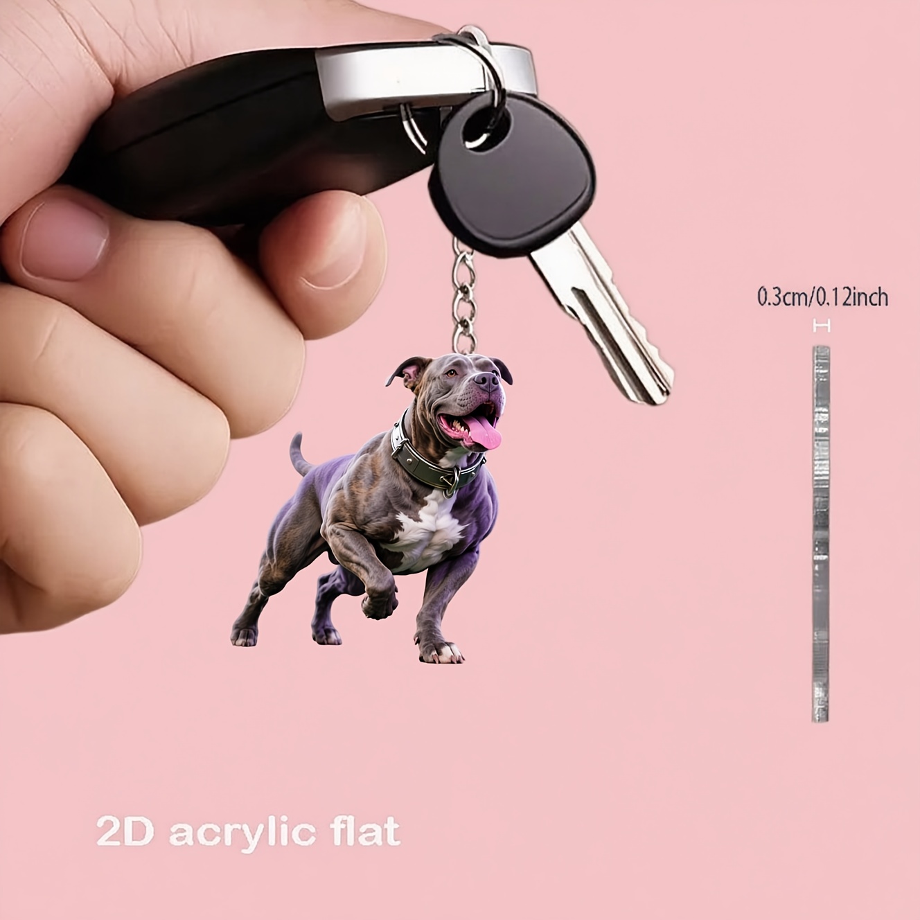 TEMU 2d Flat - [2d Flat] 1pc Exquisitely Designed Vibrant Acrylic Keychain, Key Chain, Very Suitable For Backpack Accessory Phone Pendant, Car And