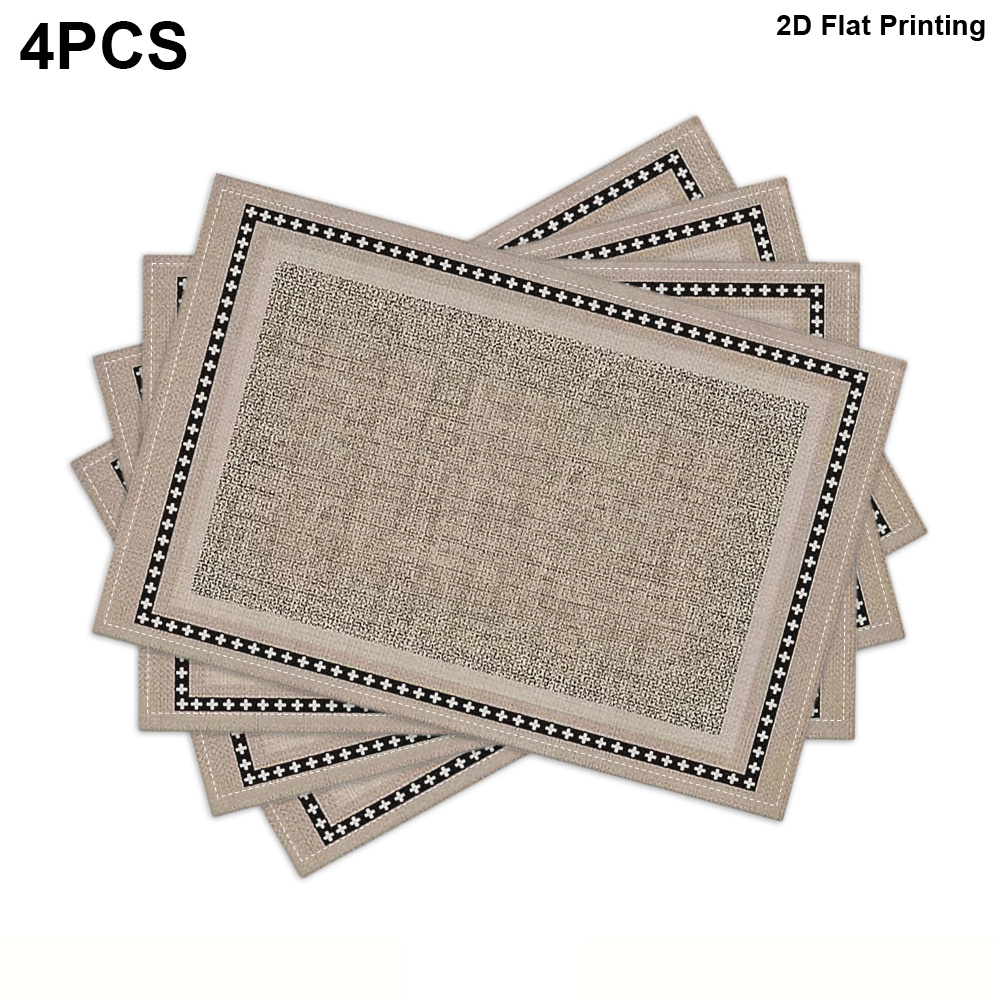 TEMU Juego de 4/6/8 manteles individuales a rayas y negras, aptos para cocinas, mesas de comedor, cafeterías - Manteles rectangulares minimalistas