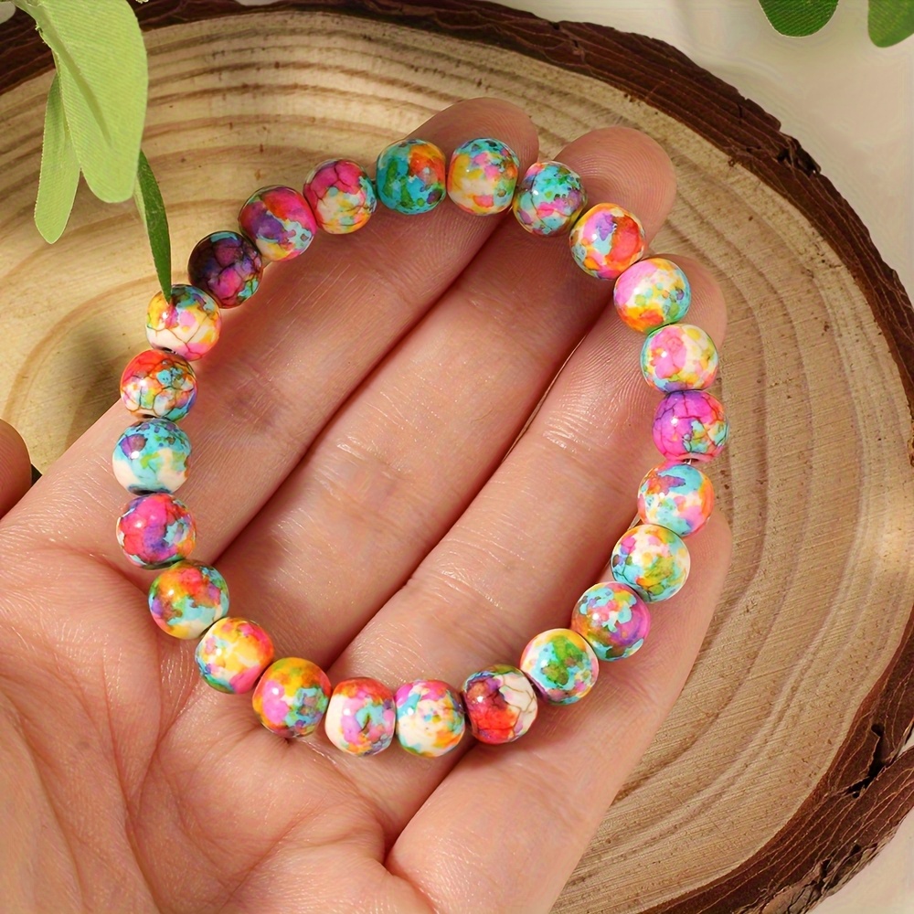 1pc Bohemian Style Colorful Beaded Bracelet - Handmade, Vibrant Y2k Inspired, Colorful Beads For Women And Men, Perfect For Beach Vacations, Parties, And Casual Attire, Beach Vacation Accessory