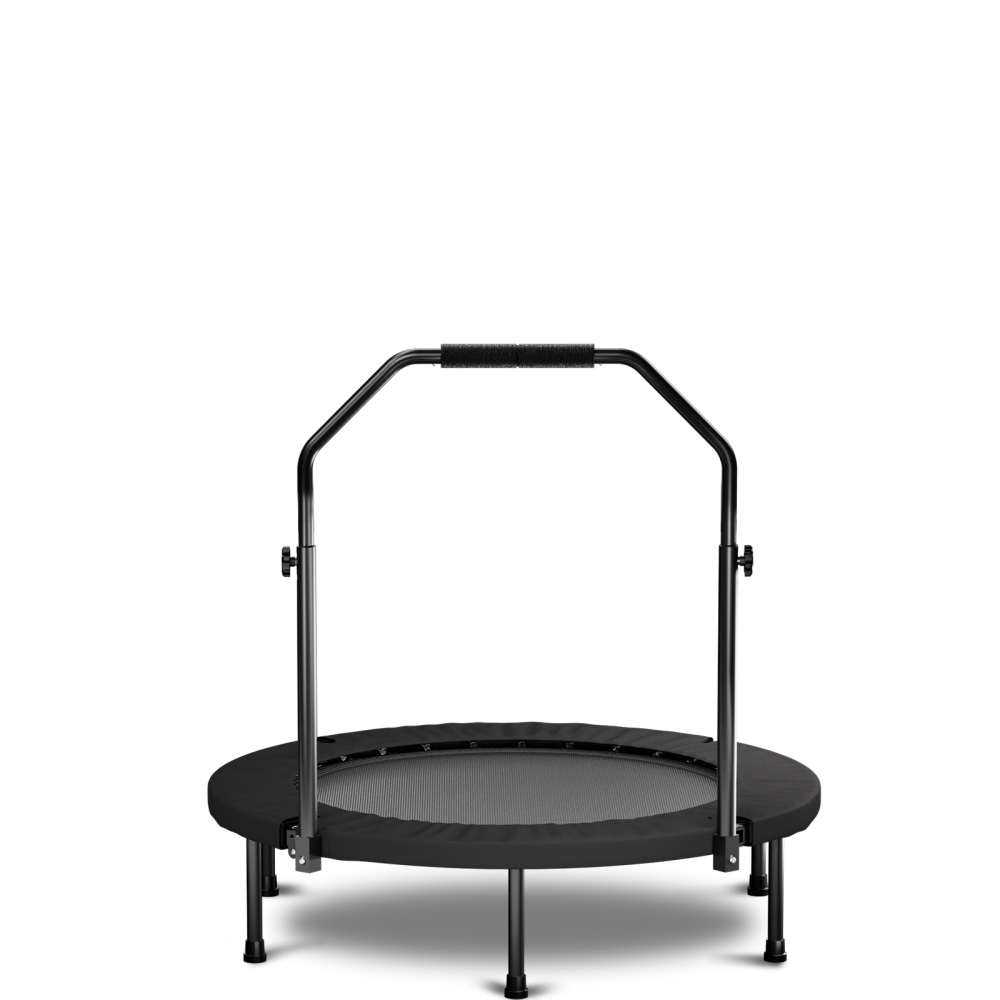 101cm Foldable Trampoline With Handles - Standard Springs - Black