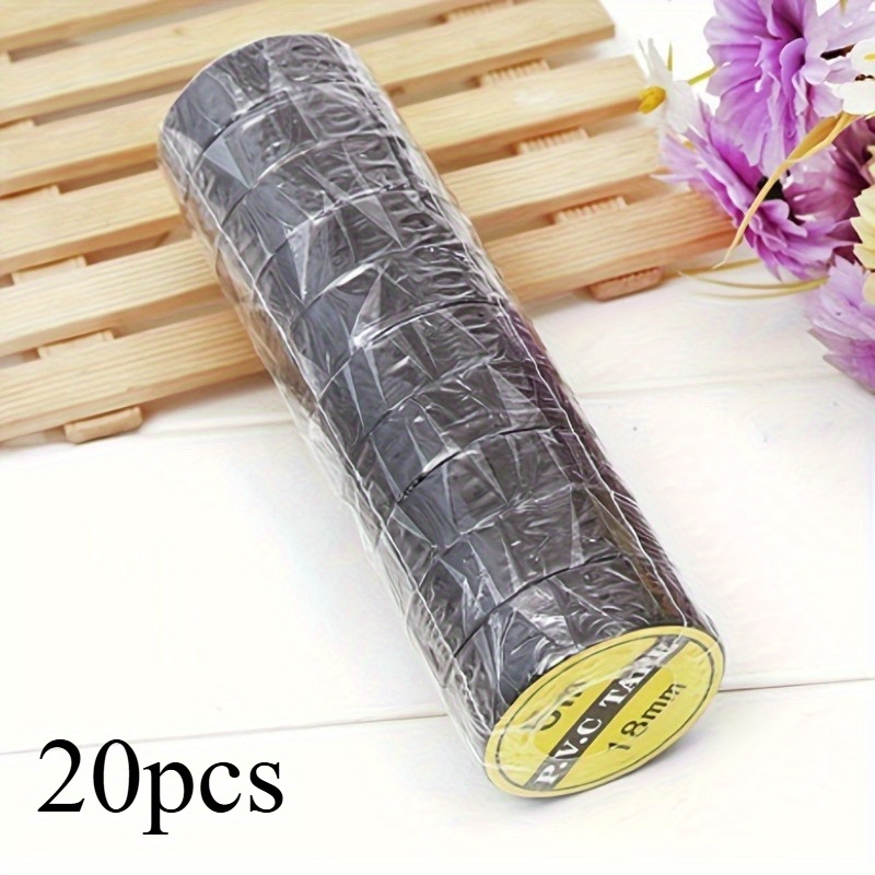 20 Rolls Of Electrical Tape - High Temperature Resistant, Flame Retardant, Waterproof Insulation Tape For Indoor & Outdoor Use, Durable Plastic With Metallic Adhesive Layer