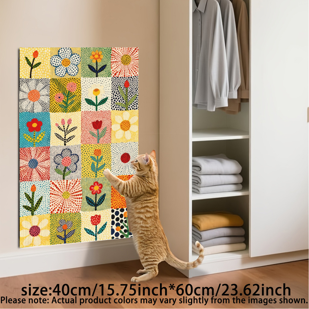 TEMU Wall-mounted Scratching Mat For Cats, Featuring Self-adhesive Design For Indoor Climbing And Play