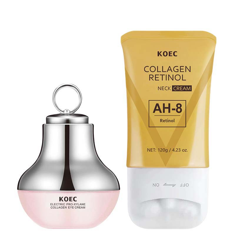 TEMU Firming Neck Cream & Electric Massage Eye Cream Bundle - Neck & Eye Tightening & Smooth Of , Skin Moisturizer, Moisturizing Skincare, Use 2pcs,