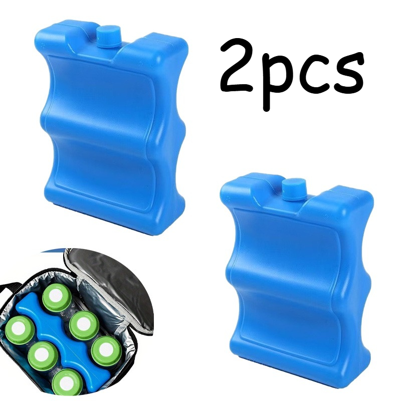 TEMU 2/4pcs de glace vide pour glacières, boîte à lunch, bloc de congélation isolé profilé, bloc de refroidissement réutilisable pour camping, plage,