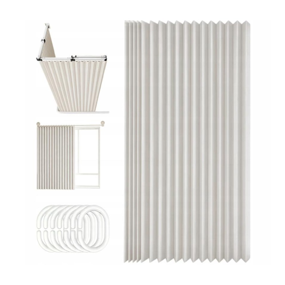 180*200cm Bathroom Stacked Shower Curtain Without Punching Invisible Quick Drying Toilet Partition Shower Curtain