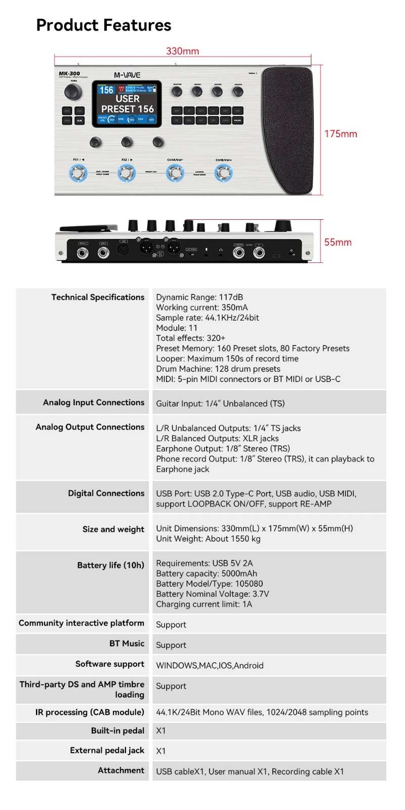 mk 300 guitar multi effects processor ann network - Temu