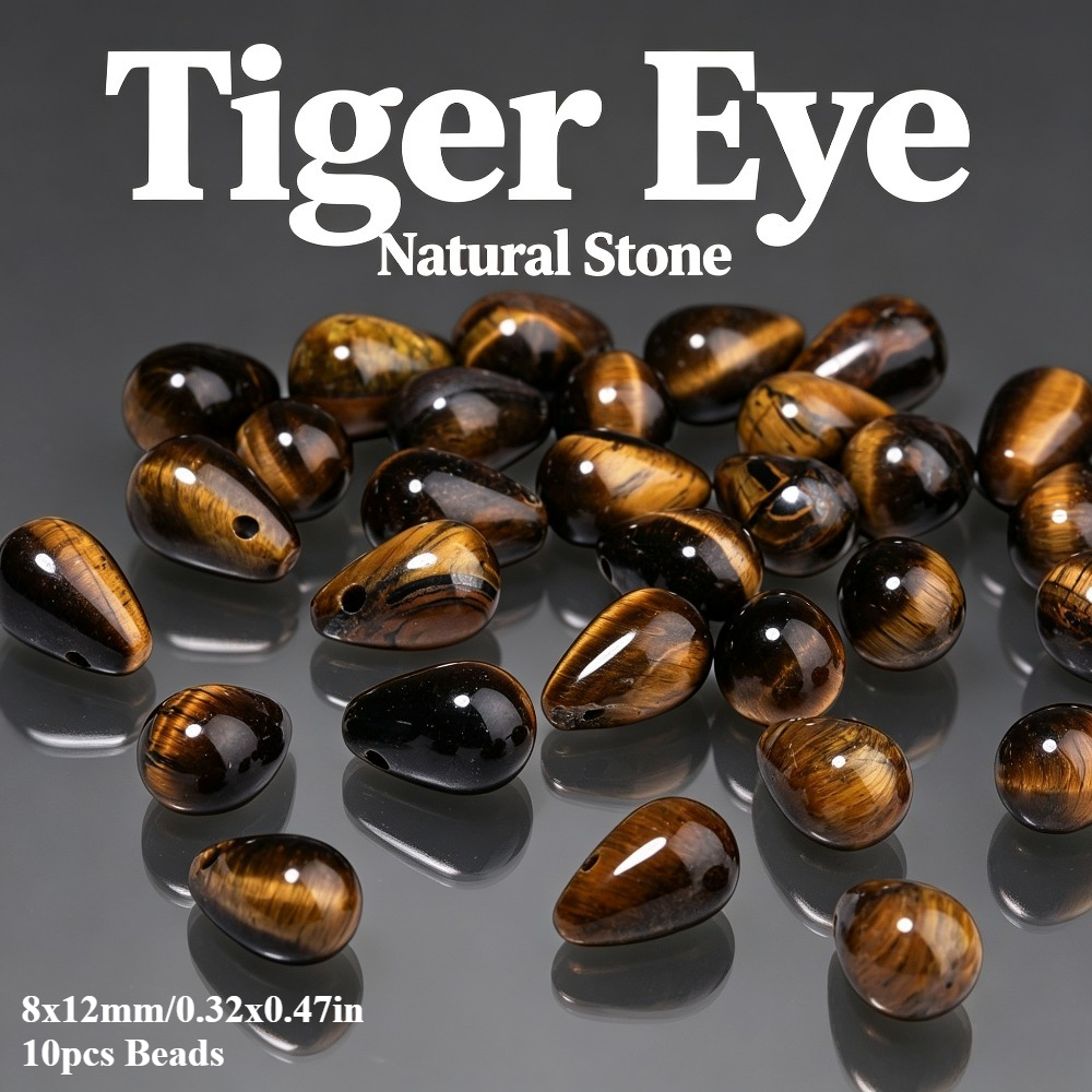 TEMU AA Naturelle Œil de Tigre Jaune Perles d'Espacement Libres pour la Fabrication de Bijoux Magnifiques Bracelets Boucles d'Oreilles Ajouts pour