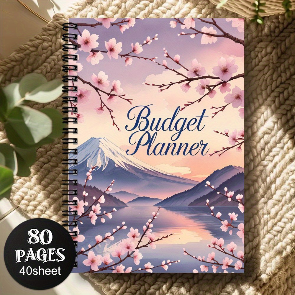 TEMU 1pc Elegant Pastel Budgeting And Financial Tracking Spiral Notebook - Monthly Budget, Cash Envelope, Debt/savings Plan, 80+ Pages Soft Pink