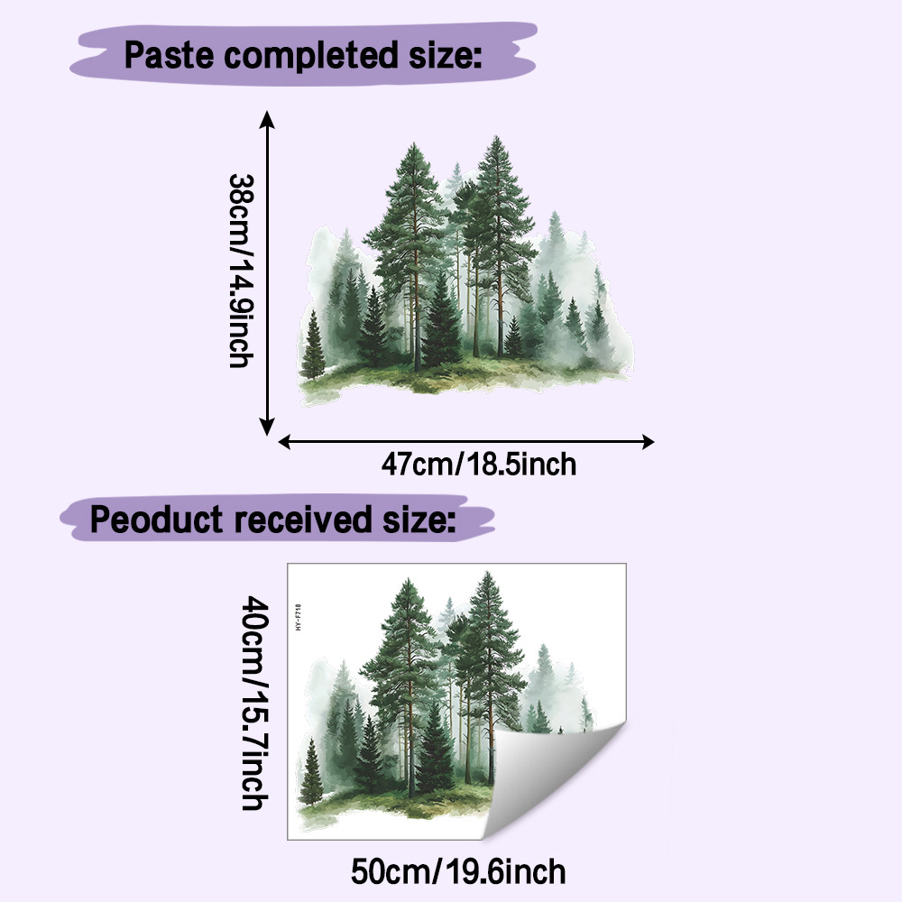 Pvc Wall Stickers Suitable For - Removable & Pine Tree Decals, Irregular Bark Texture, Wood Grain For Walls, & Stick For Diy Decor, Contemporary Jungle Theme (no Residue)