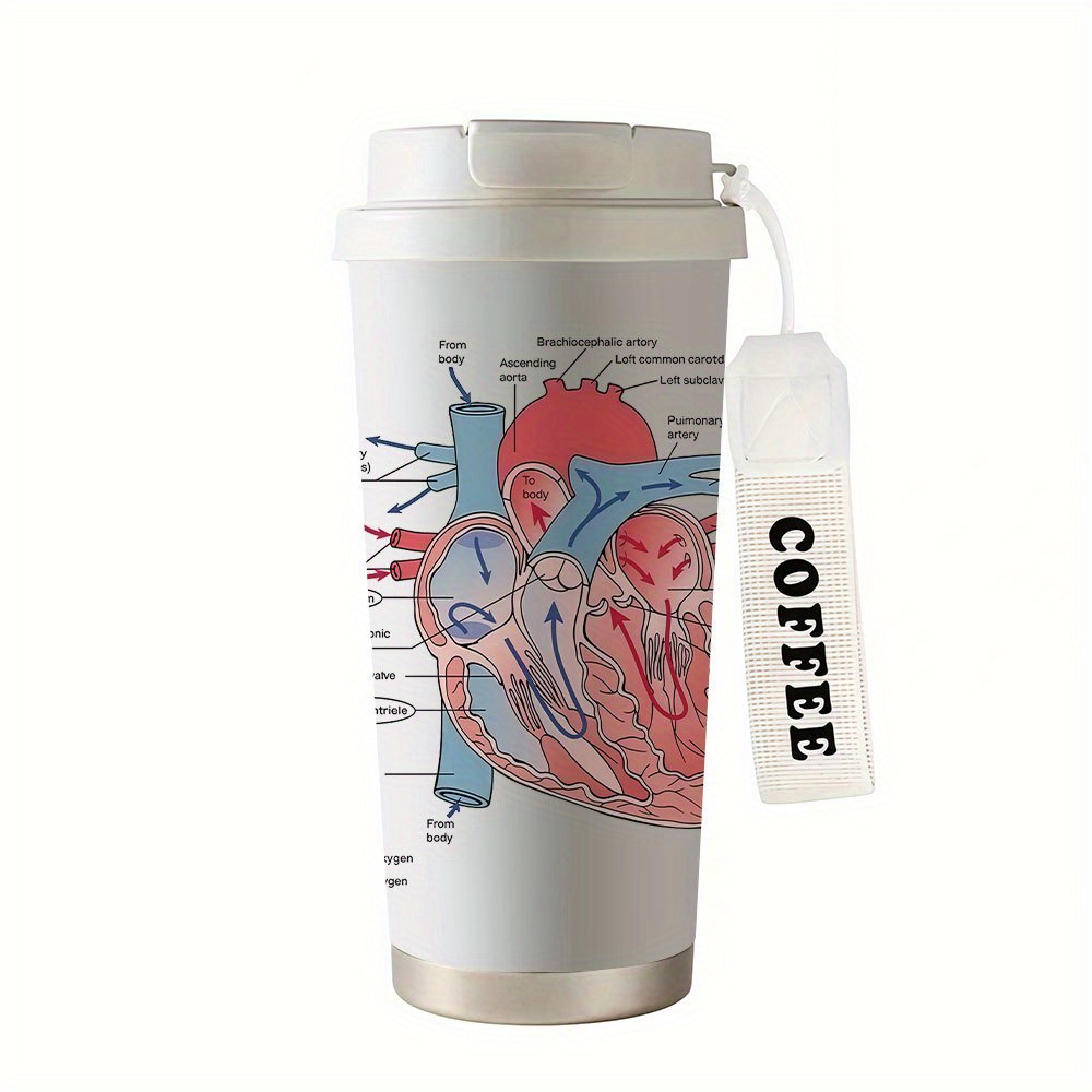 1pc 18oz Stainless Steel Travel Mug With A Lid That Hot And Cold Drinks Warm Makes An Ideal Gift For
