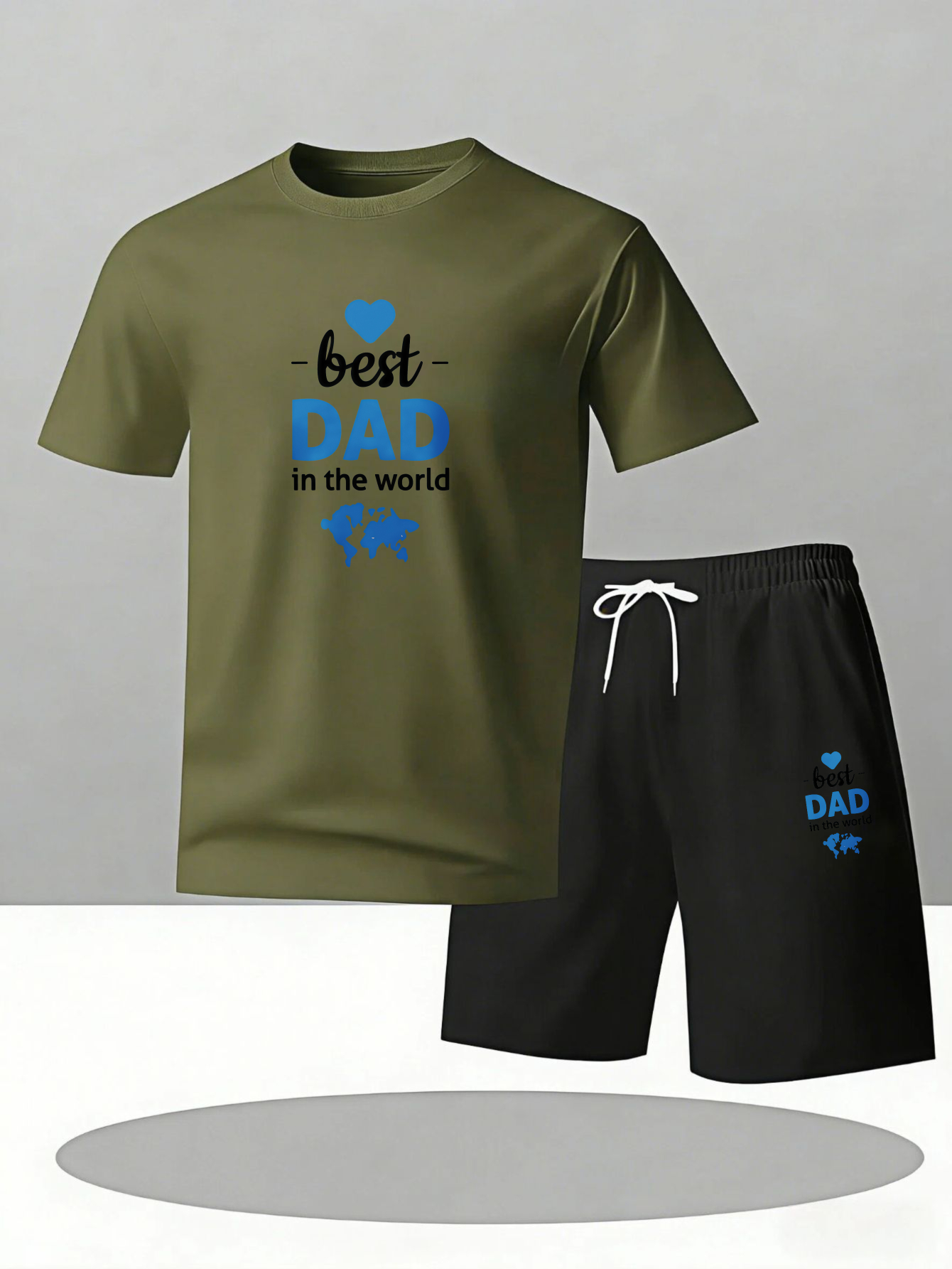   mens t shirt set best dad in the world print summer wear for father gift