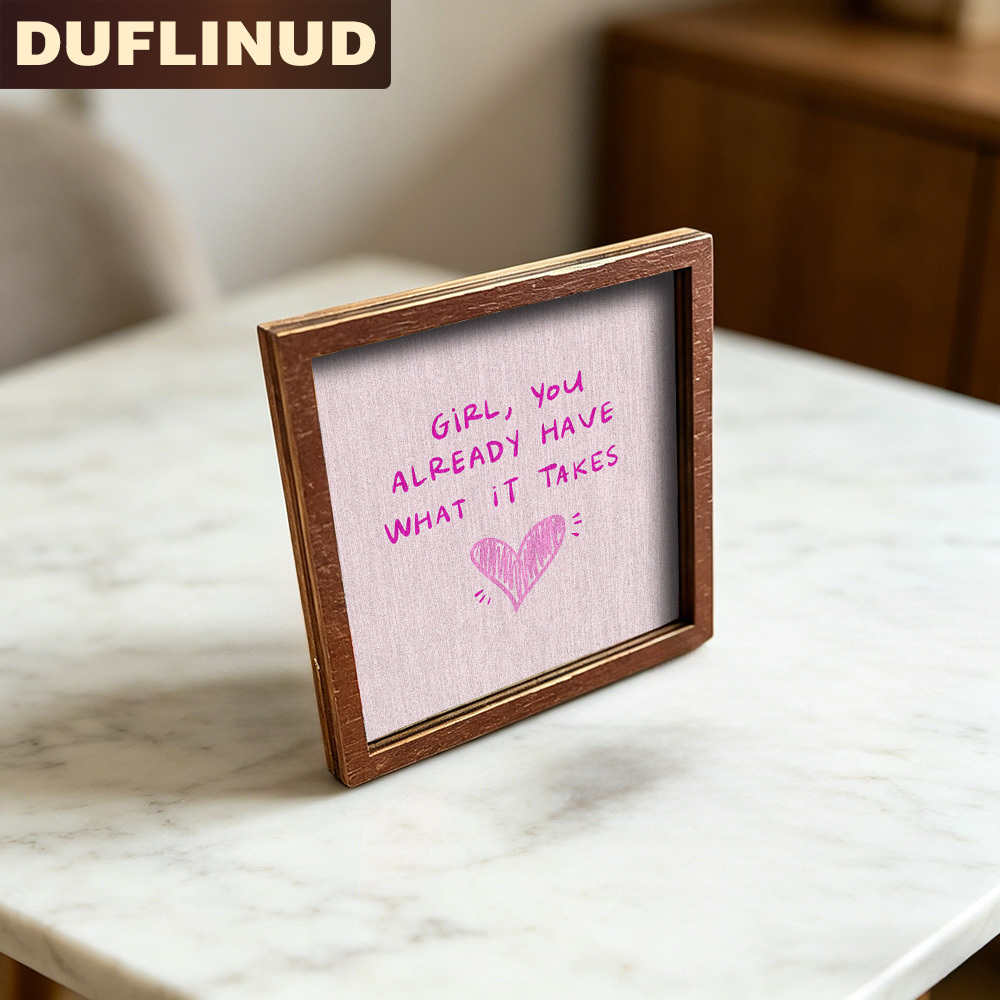 TEMU Inspirational Refrigerator Magnet, Mini Decorative Sign, Tiny Message Board, Pink , Printed With "girl, Have " Text, Wooden Fridge Magnet,