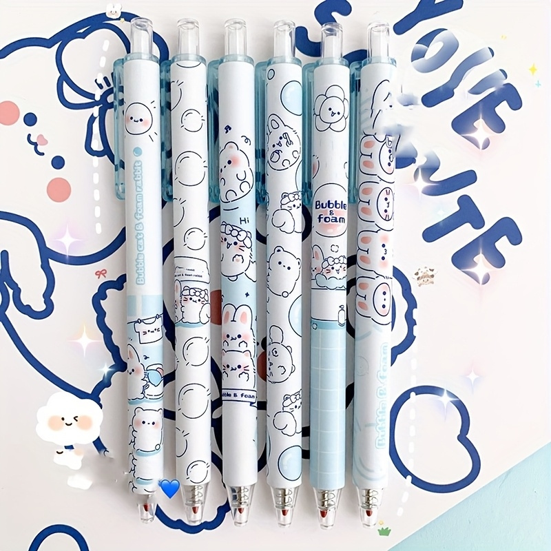 Kaco Penna con firma divertente con adorabili adesivi, stampa da 0,5 mm Scrtura liscia Penne per finestre per regalo di benedizione di cancelleria scolastica  21