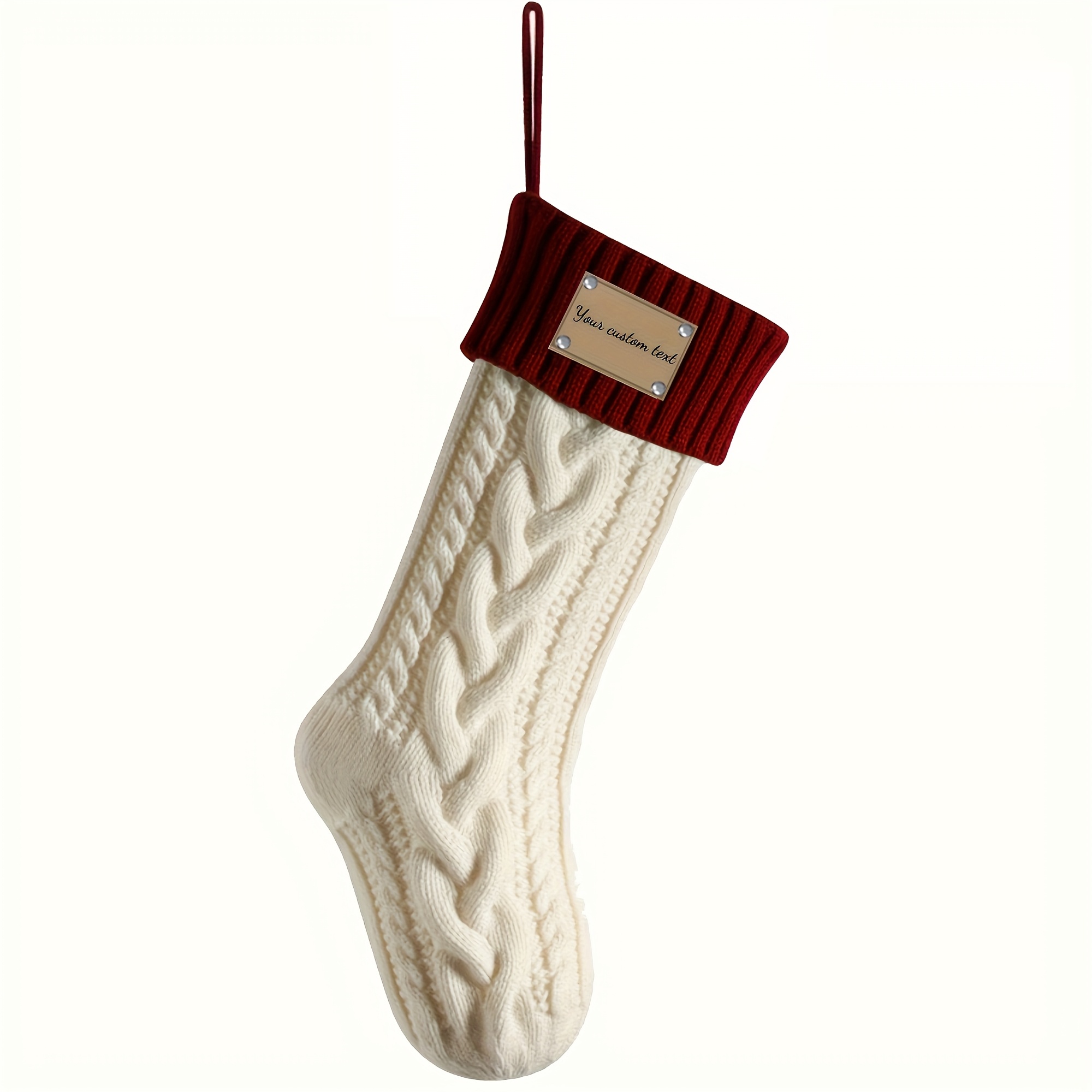 TEMU 2026 Custom Christmas New Knitted Christmas Socks, Custom Christmas Socks, Personalized Christmas Decorative Socks, Christmas , Name Socks, Text