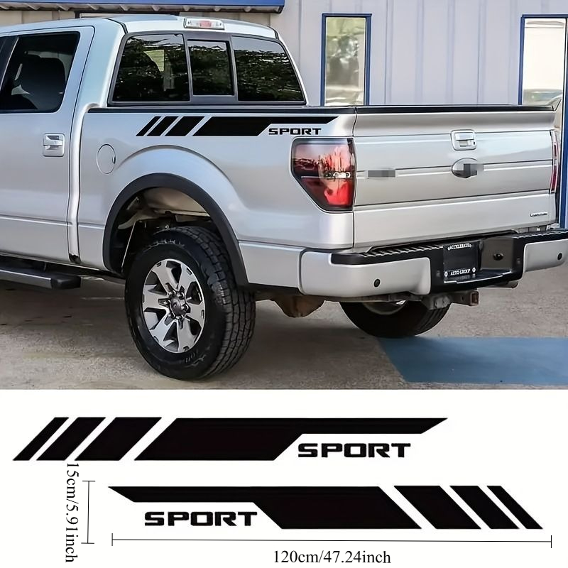 2026 -pack Car Rear Sticker Sport (includes Cat Keychain) English Pickup Truck Sports Car Rear Decoration Sticker 47.24 Inch Vehicle Body Decal