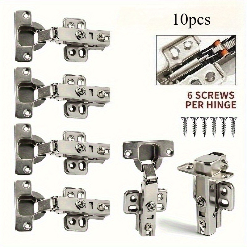 E-shop [ schließende Schrank Scharniere] 10/20 Stück schließende matte gebürstete Metall Schrank Scharniere - Oberflächenmontage Dämpfungs Scharniere