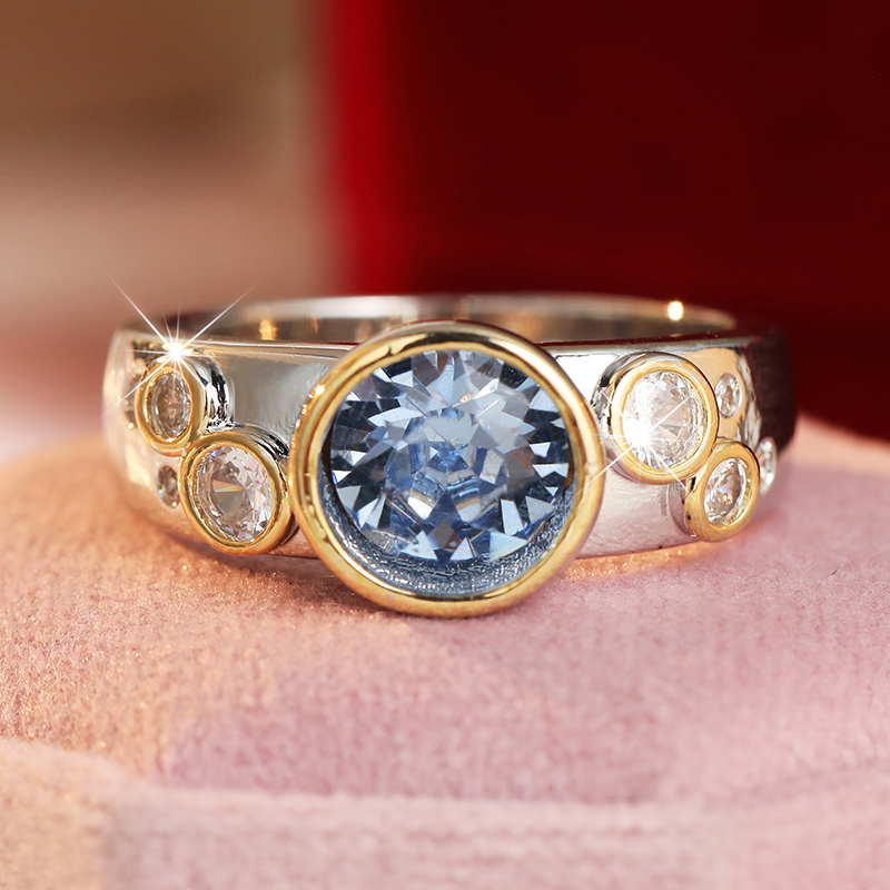 Women's Unique Dual-Color Asymmetrical Bubble Ring