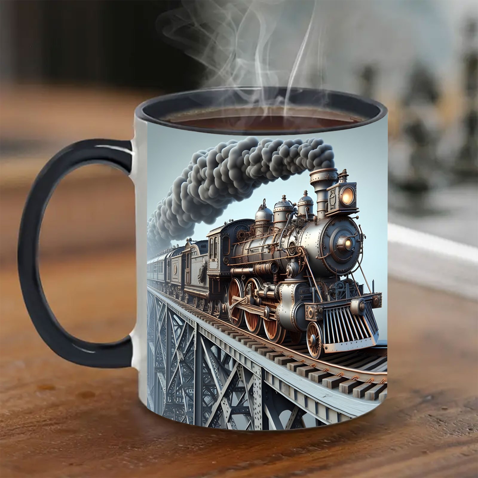 TEMU 1-pack Vintage Steam Ceramic Coffee Mug - 11oz Train Enthusiast Cup With 4014-like Design (iconic Australian Steam Train), Durable Dishwasher- Tea & Milk Cup, Retro Railway Gift For,, Collectors