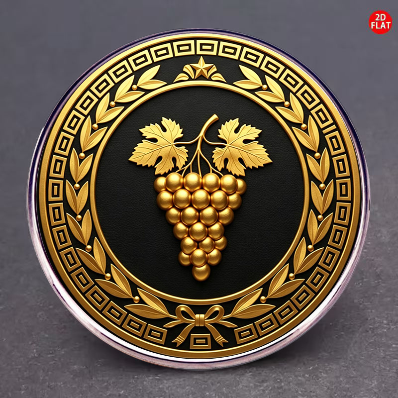 TEMU 1pc, 2d Vintage Grape Pattern Stainless Steel Brooch Unisex Enamel Badge Suit Lapel Pin Easy Versatile