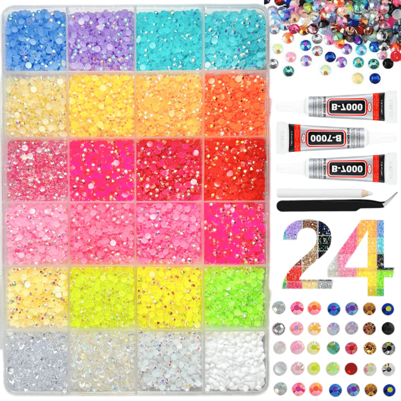 TEMU Of Jelly-colored Ab Resin Rhinestones, Nail Art Accessories, Colored Half-round Decorations, Diy Materials