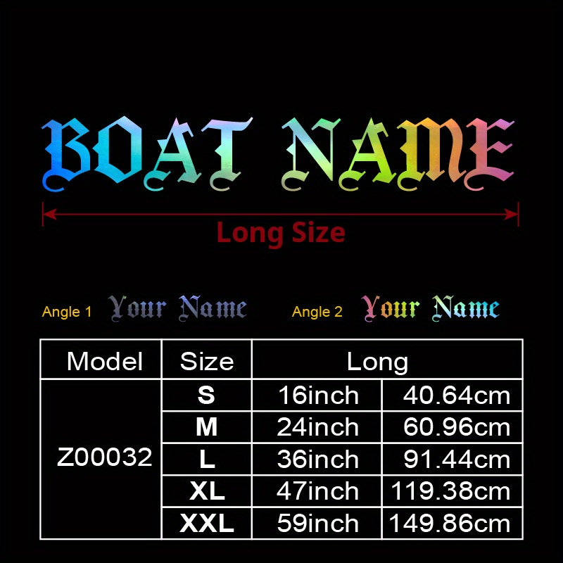 TEMU 1pc Personalized Customized Boat Name Reflective Stickers Engraved Stickers , Pontoon, Kayak, Personalized Boat Name Vinyl Stickers, Windshield