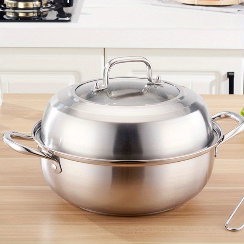 1pc stainless steel multi purpose steamer pot with   12 inch steam and boil compatible universal multi stove cookware details 0