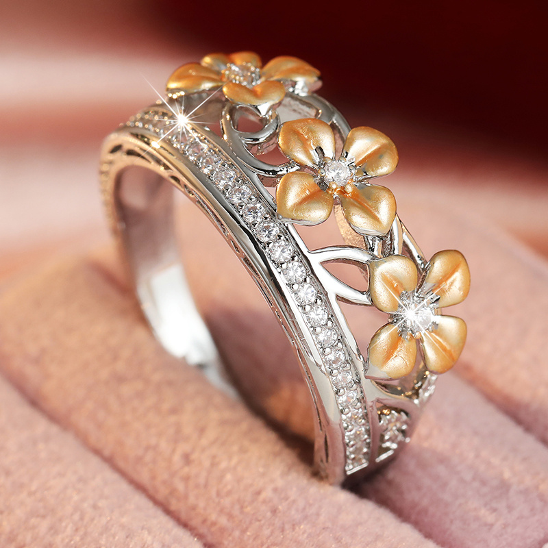 Women's Three-Dimensional Flower Ring, Exquisite Gift Idea