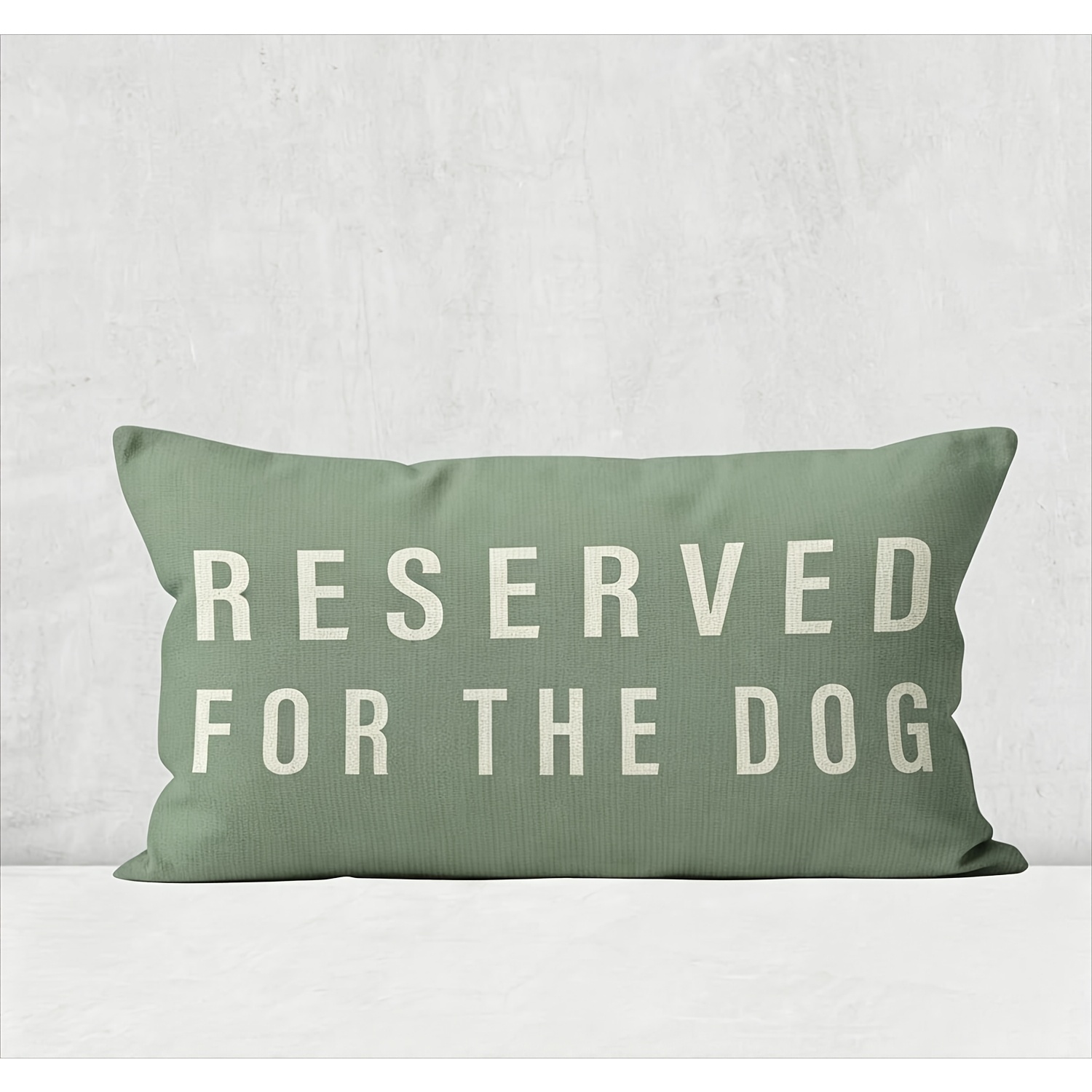 Image of "reserved For The Dog" Lumbar Pillowcase, Pet Family Theme Waist Pillow Cover, Dog Lovers Gift, Funny Dog Pillowcase ( Style)
