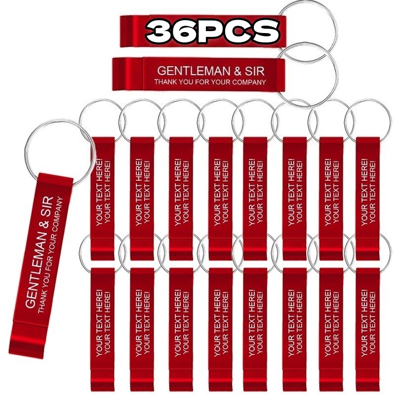 12/36pcs Of Custom Engraved Bottle Opener Keychains For Wedding Favors, Parties, Breweries, Hotels, And Restaurants With Private Logo Customization