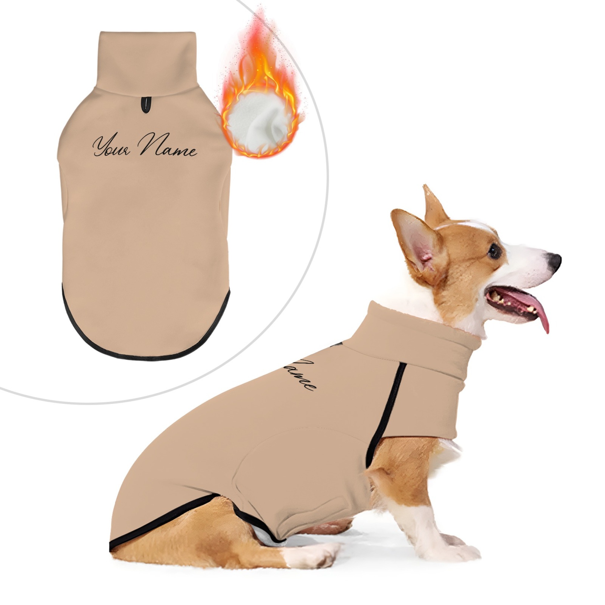 TEMU Custom Dog Sweatshirt With Tag, Personalized Outdoor Dog Clothes, Fashionable Dog Apparel, Comfortable Pet Clothing, Gift For Dog Lovers