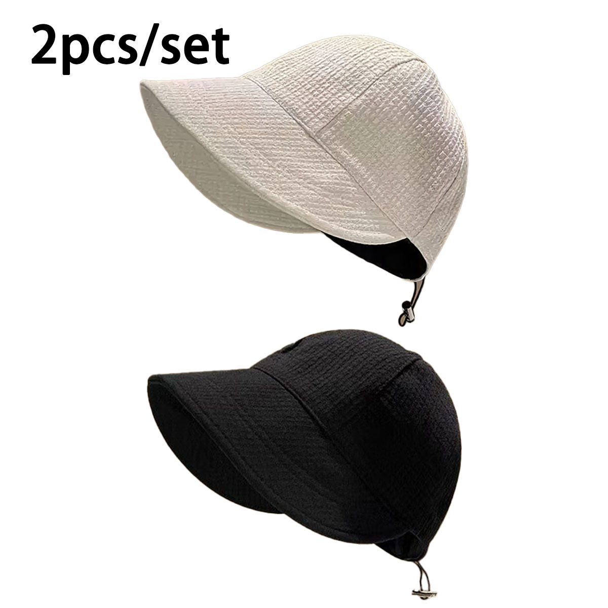 Image of 2pcs Women's Foldable Sun Hat, Sun Hat, Wide Brim Beach Hat, Versatile Waffle Women's Sun Hat, Suitable For Women' Vacations And Outdoor Travel, Ideal As A Gift For