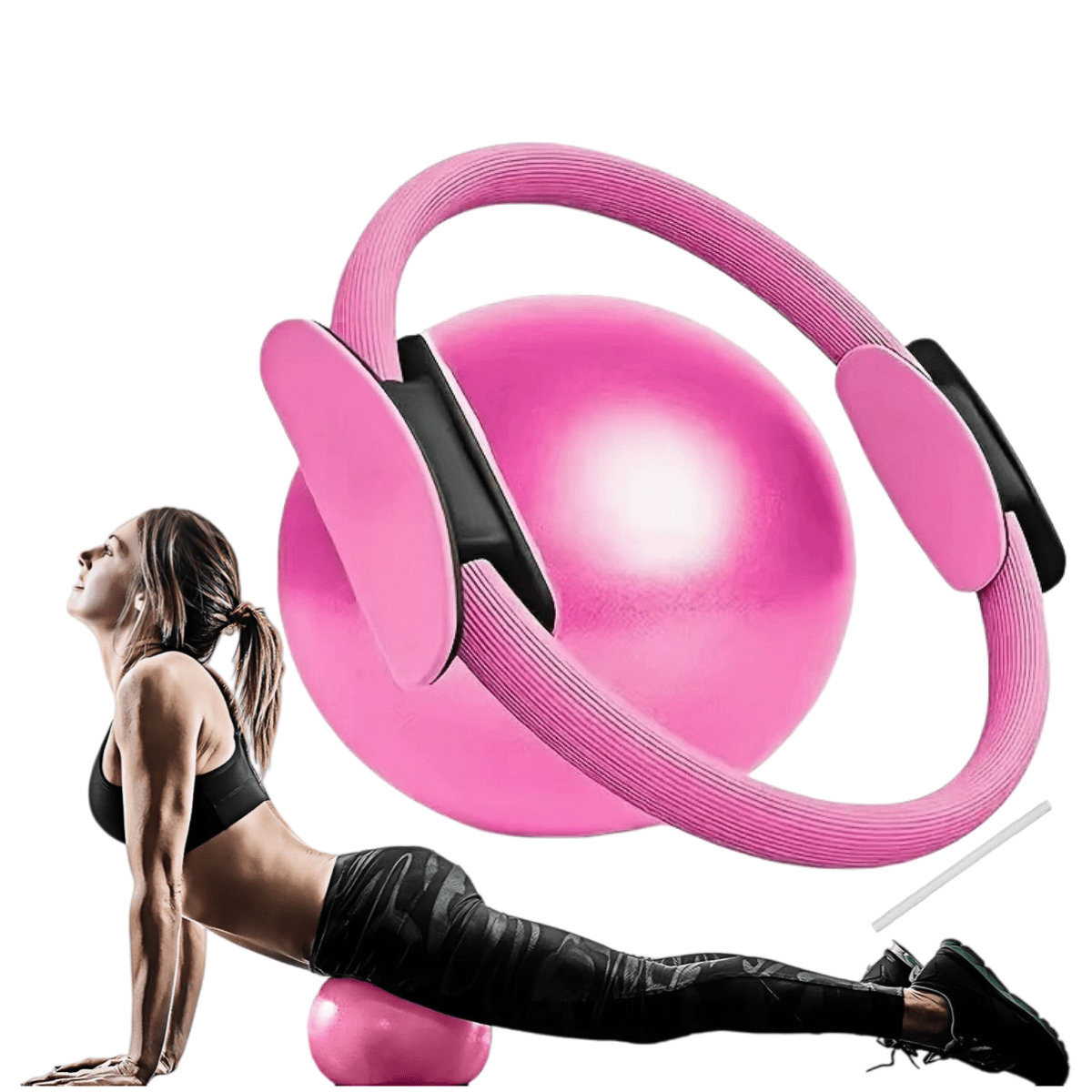 TEMU Un set de yoga de 2 piezas que una pelota de Pilates de 9 pulgadas, para el Pilates (aptas para hombres como para mujeres). Esta ideal pelota
