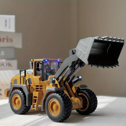popular durable alloy rc bulldozer toy 2 4g 1 20 scale yellow excavator 9 channels rechargeable lithium battery realistic details and reverse action suitable for teenagers