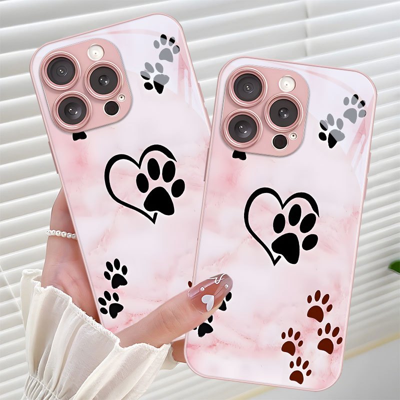 TEMU Phone Case: Heart Paw Print Pattern Phone Case, Suitable For Iphone 17/16 Pro/17 Pro Max/16 Plus/ Plus/15 Pro/15 Pro Max, 14/14 Plus/14 Pro/14