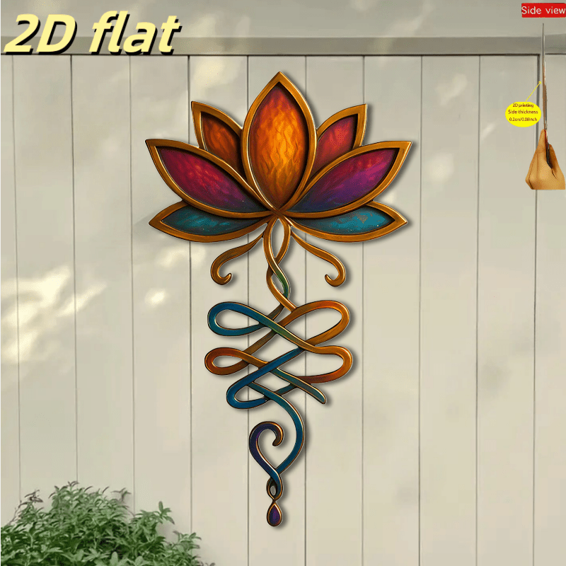 TEMU 2d Flat, [2d Flat] 1pc Bohemian For Lotus Wall Panel - Modern Acrylic Panel Suitable For Patio, Garden, Balcony Decor - Irregular Shape /outdoor