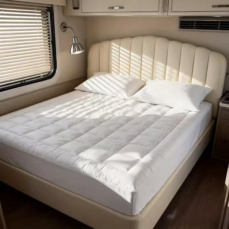 TEMU 1pc Rv Cooling , Thickened Breathable Mattress Topper, 8-21'' Deep Pocket Mattress Protector Pillow Top Mattress Cover, Essential Bedding For Rv