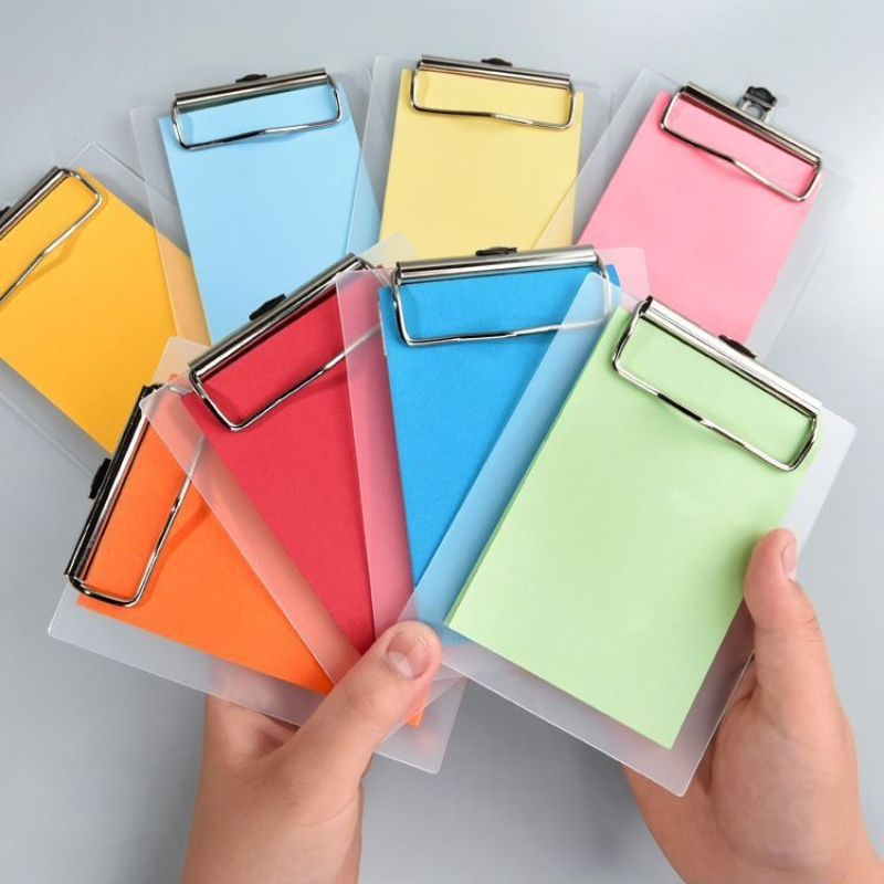 TEMU 12 Mini Transparent Loose-leaf Binders In Random Colors, With Colored Classified Notepads. This Portable Folder Storage Set Comes With Built-in