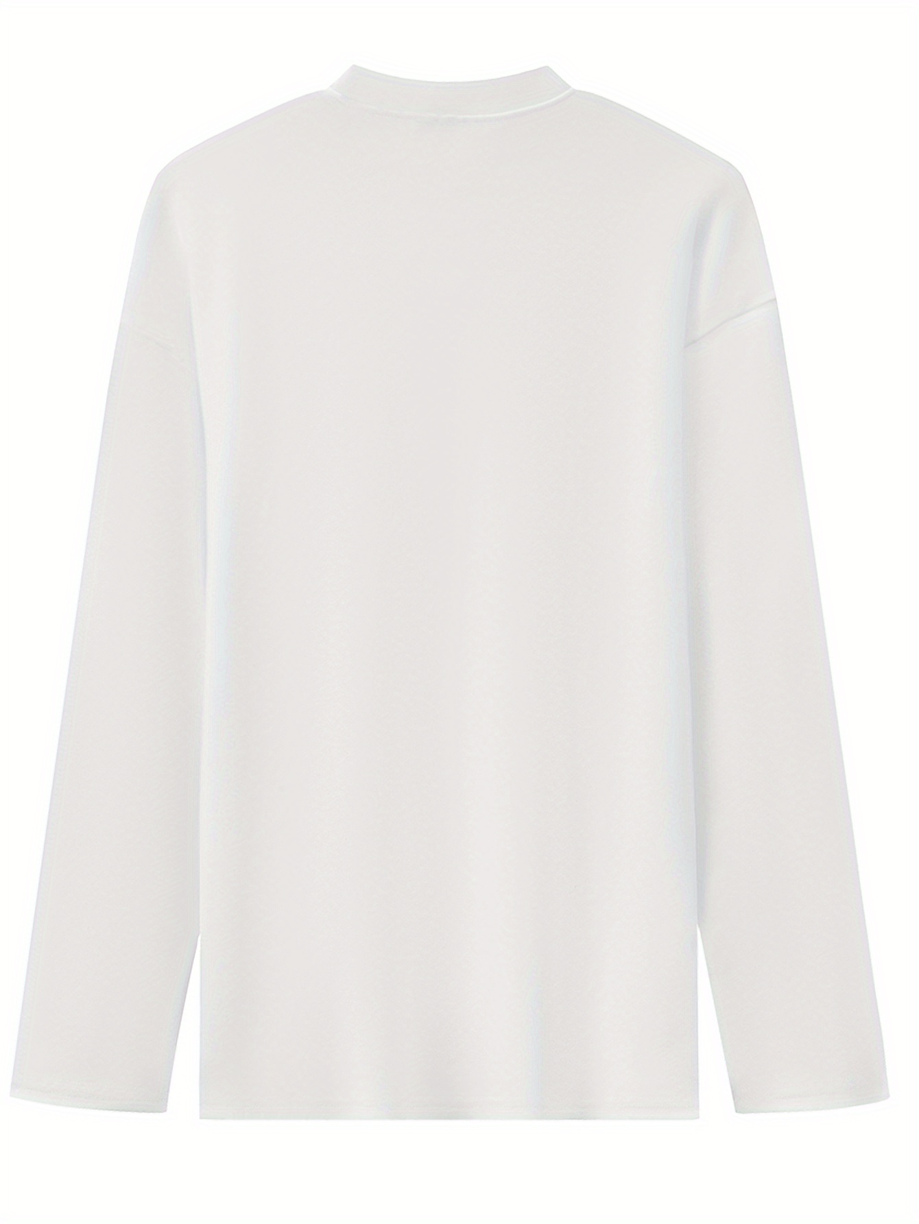 womens white german fleece oversized long sleeve t shirt Temu