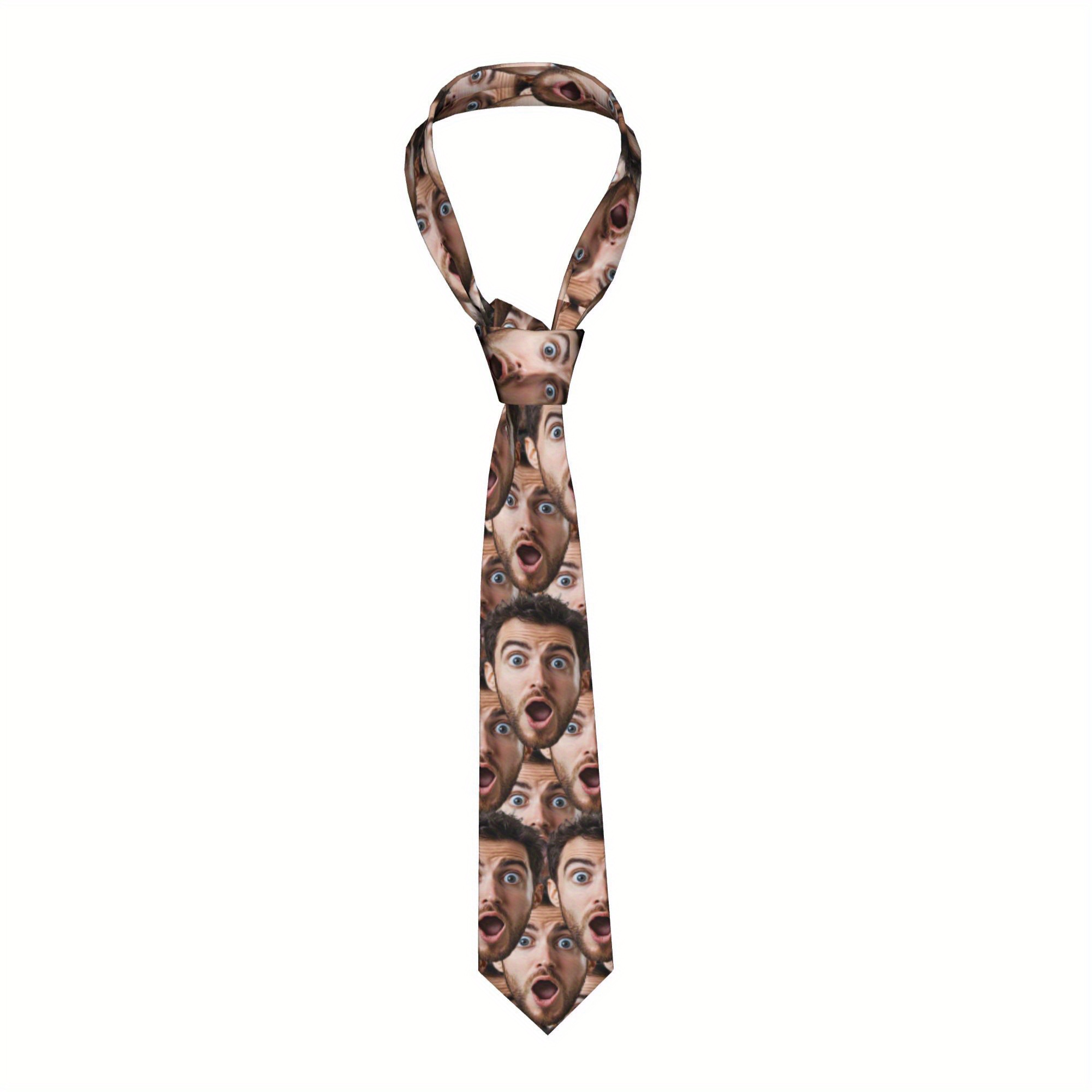 TEMU Personalized Custom Photo/text Necktie For Men - Add Your Own Logo & Design - Custom Funny Gifts Suitable For Dad, Son, Weddings, Corporate