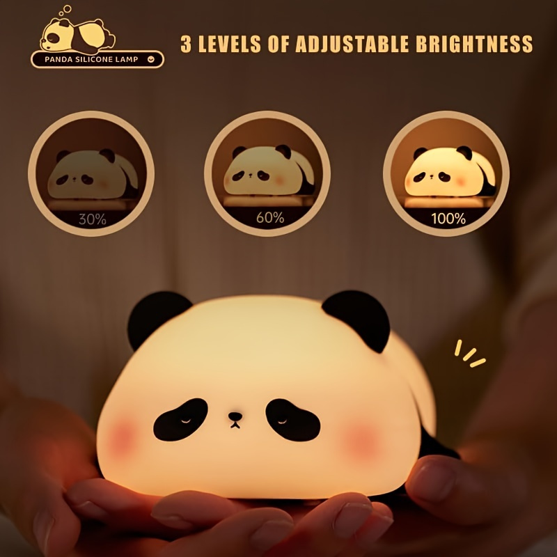 cute panda night light usb rechargeable   3 level dimmable sleep light     changing light led light   pressure reducing night light outdoor camping light suitable for rooms christmas gifts birthday Product details 0
