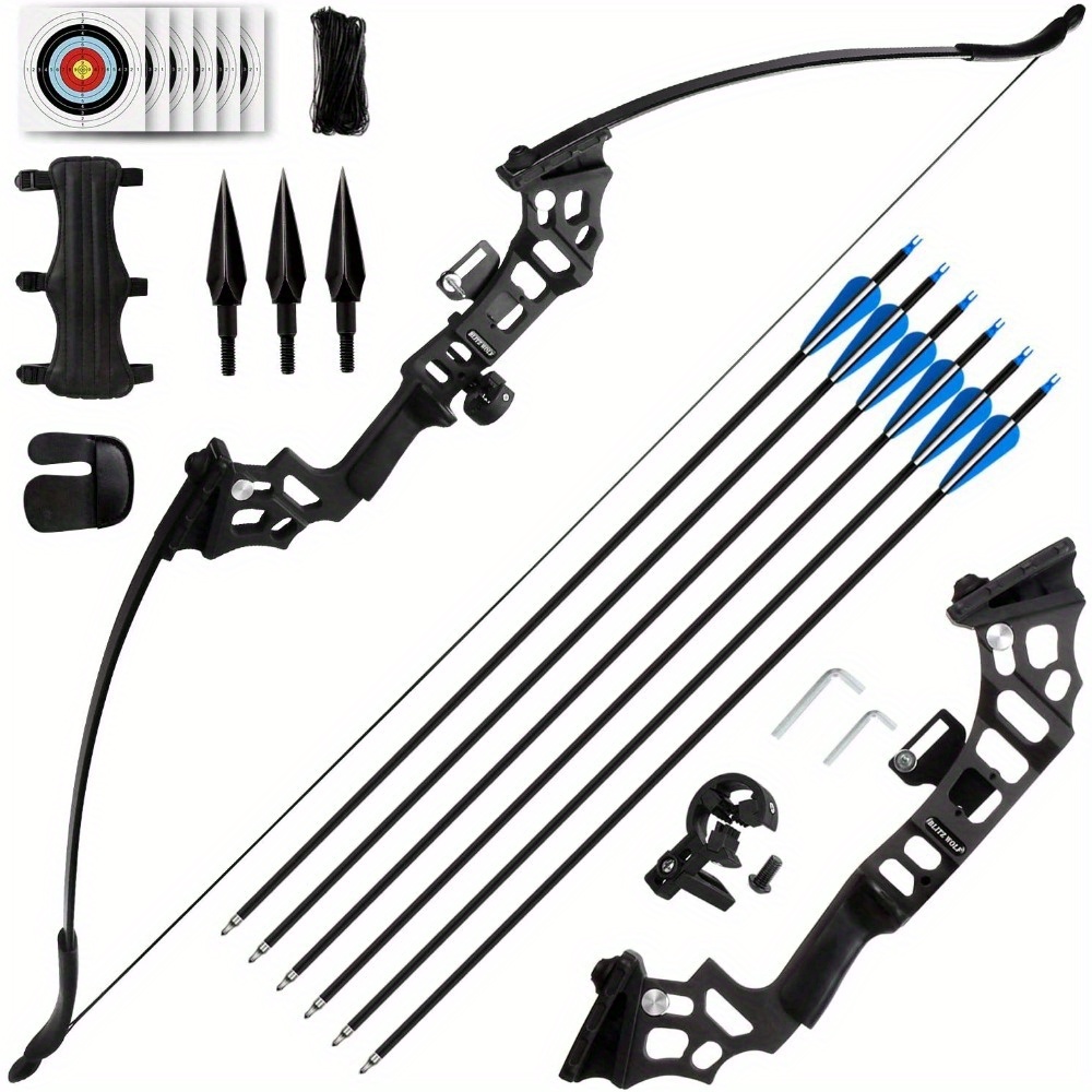 TOPARCHERY Arc Recurve Takedown 53″ – Alliage, 30/40 Lbs – Droitier – Kit Complet Avec Viseur, Corde Et Flèche