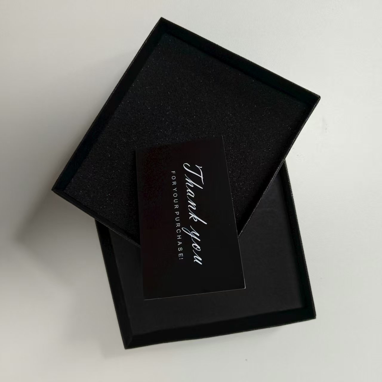 TEMU Black Rectangular Necklace Jewelry Packaging Box -top Keychain Gift Box With Cushioning Sponge, Includes A Thank You Card