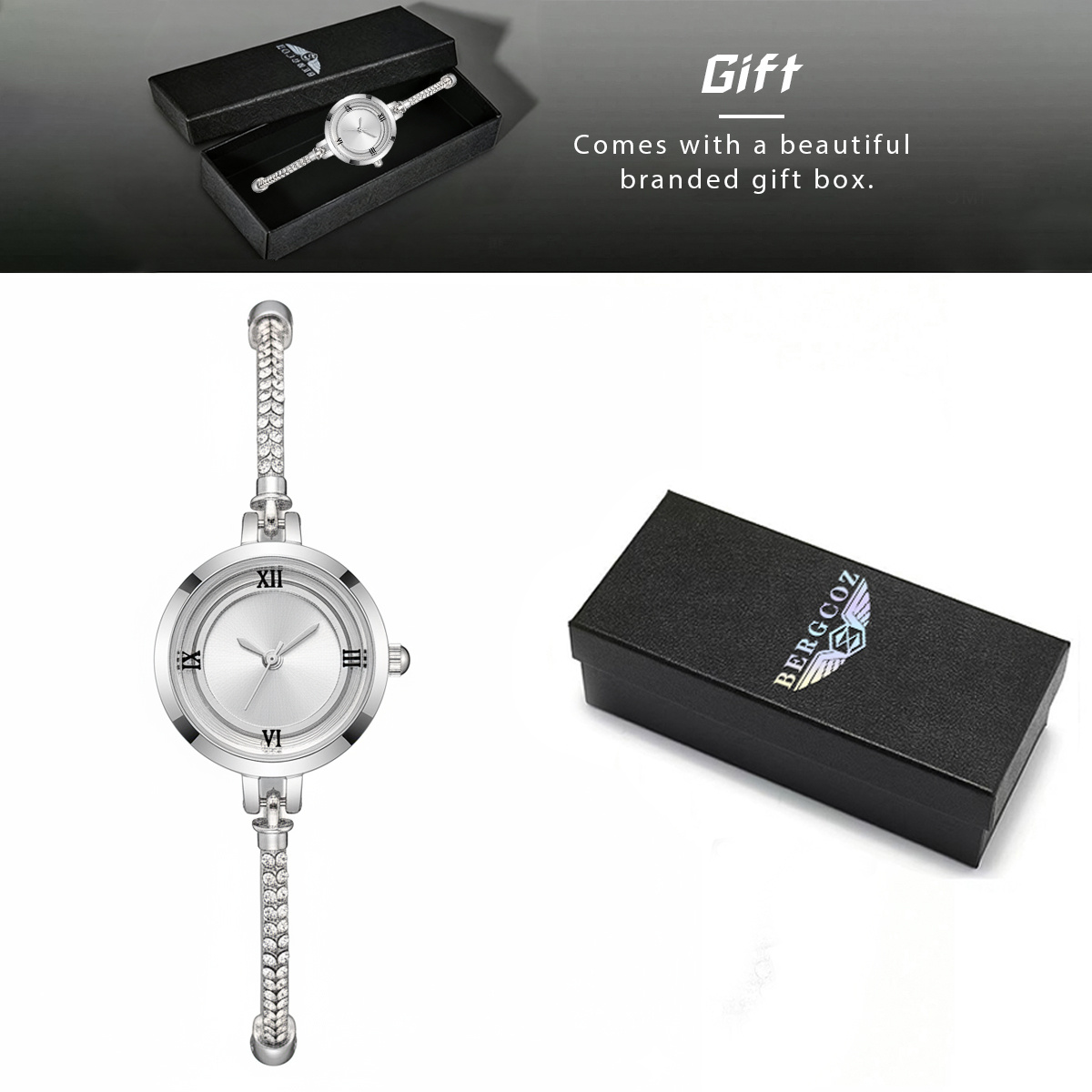 A Delicate And Elegant Women'S Watch Adorned with Decorative Rhinestones, a Minimalist Quartz Watch, The Perfect Gift for Your Girlfriend on Valentine'S Day, Does Not Include a Gift Box