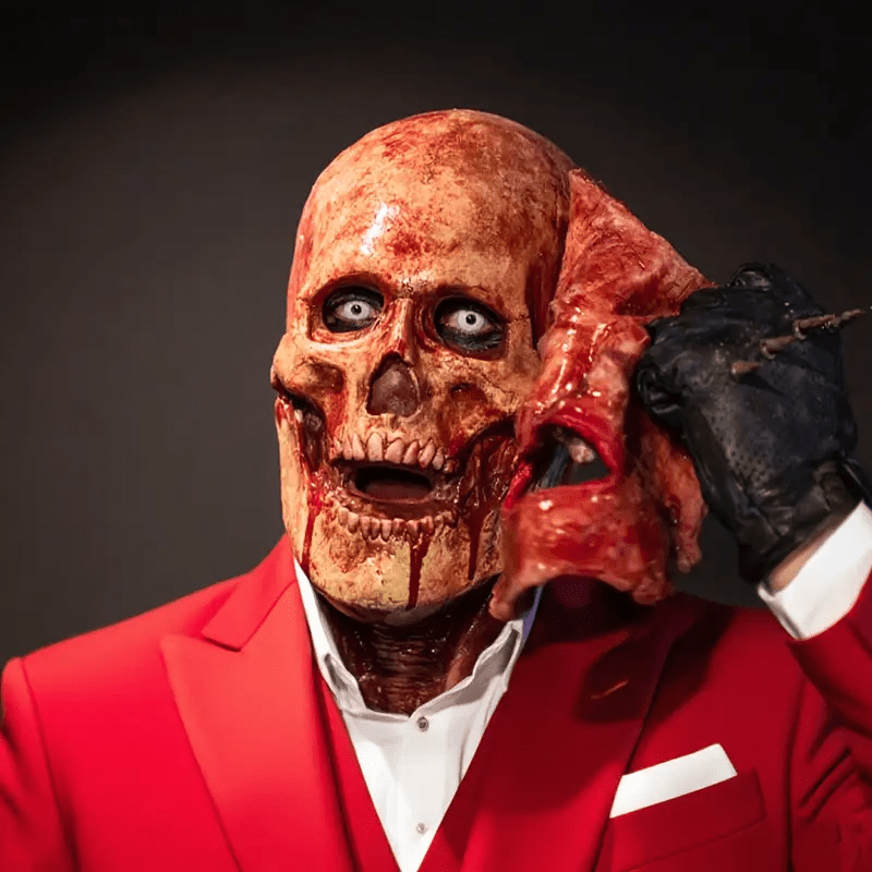 máscara de calavera completa más vendida,     capa para un look impactante -     en látex   para festivales, fiestas y reuniones. mejora tu actuación   y conviértete en   del   con 11 días festivos 3