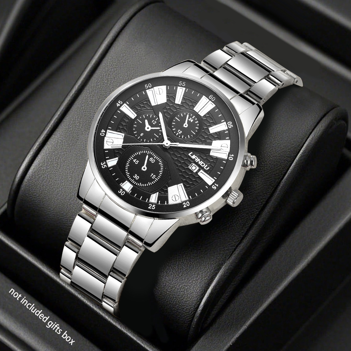 1pc SOKI Elegant Watch - Minimalist Black Dial with Date Window, /Alloy Case & Matching Strap - Everyday & Formal Watches for Women & Men - Perfect Birthday/Christmas/Back-to- Gift - Affordable Luxury Quartz Watch, Versatile Accessory, Contemporary Timepiece, Refined Detailing, Stylish Wristwatch, Fashion Enthusiasts, Formal Timepiece, Sleek Design, Durable Construction, Fashion Lovers