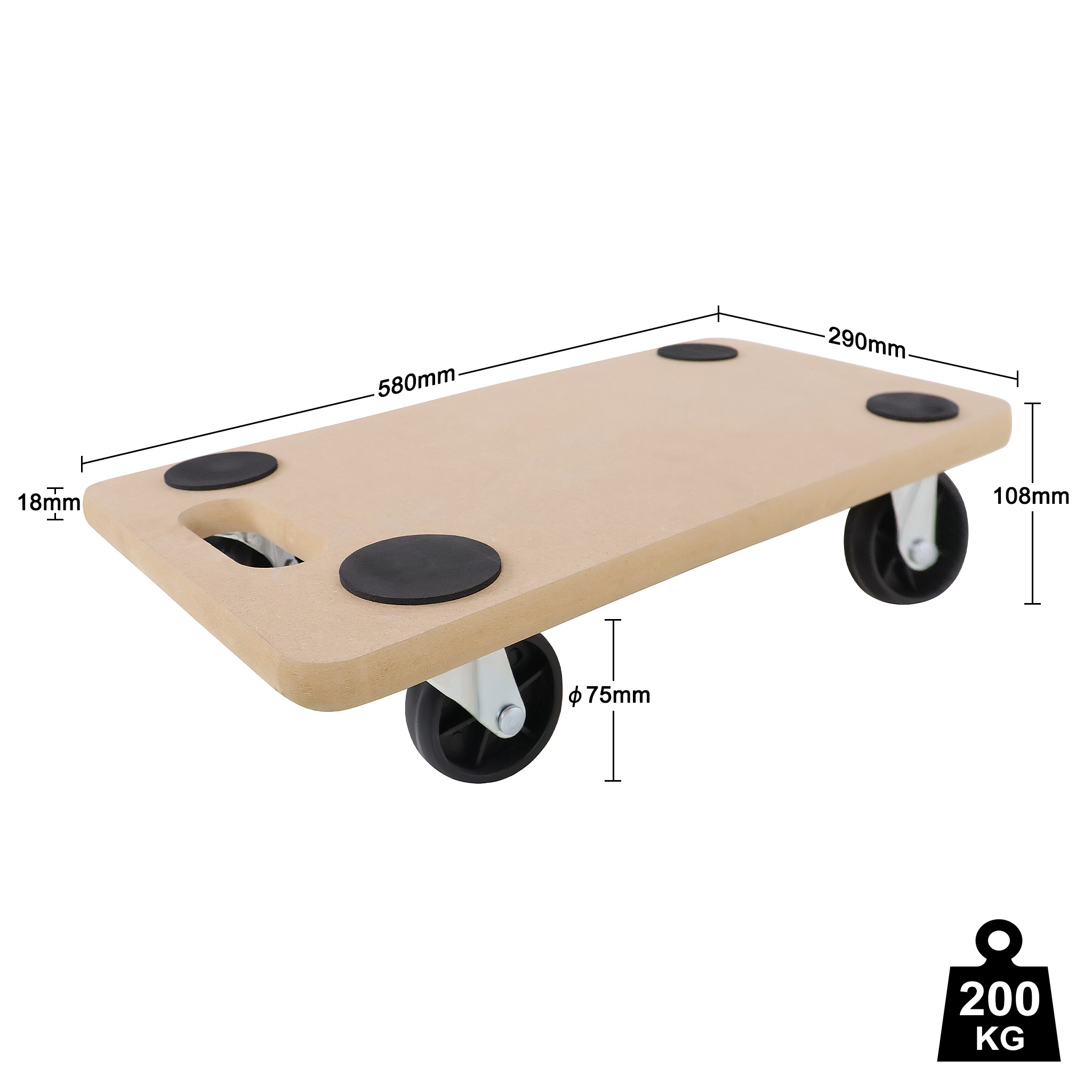 TEMU Set Of 2 Transport Rollers, Furniture Rollers, Rolling Board, Moving Rollers Up To 200kg Made Of, Furniture Moving, Warehouse Equipment